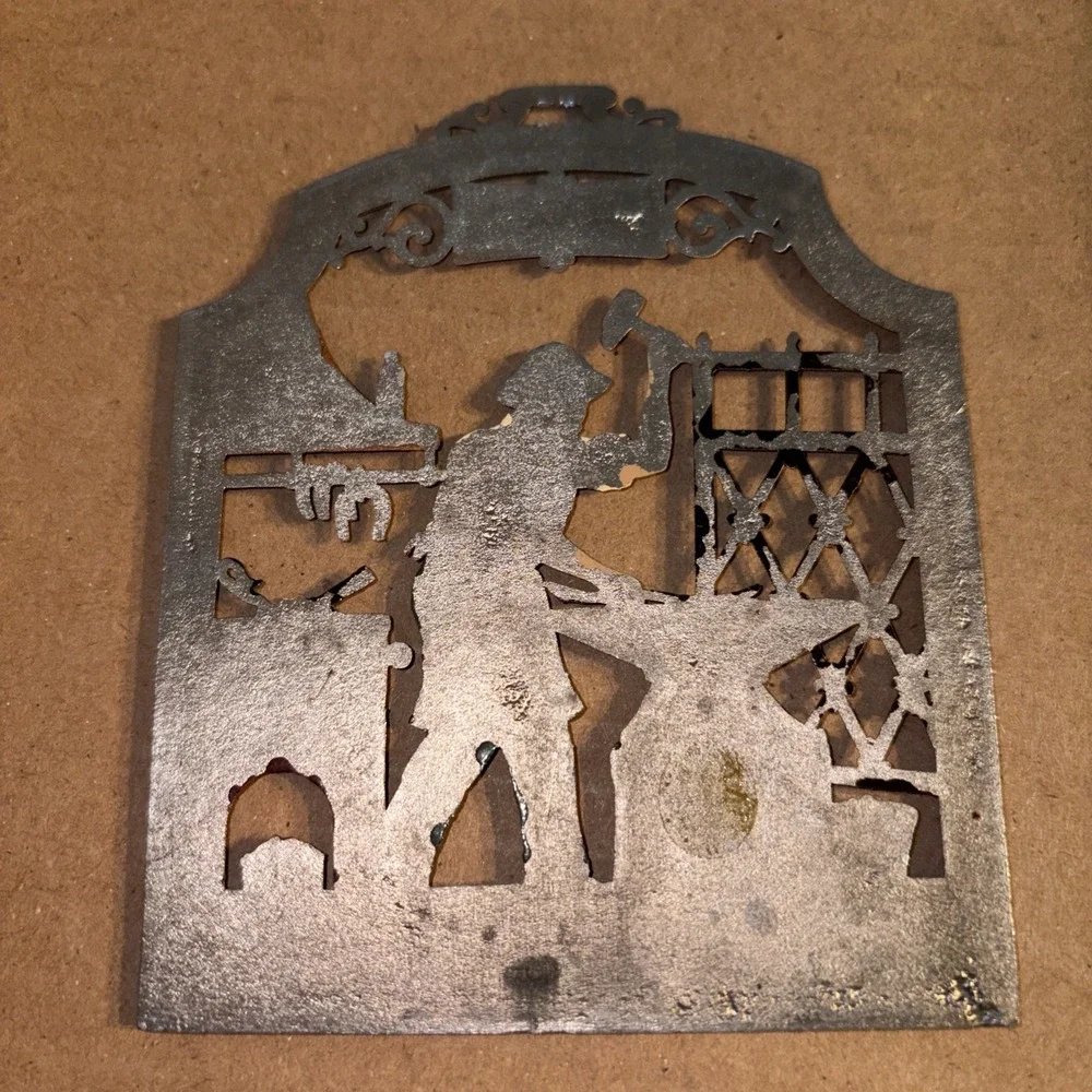 Wilhelm‎ Schweizer Hand Painted Pewter  The Blacksmith Anvil Wall Hanging